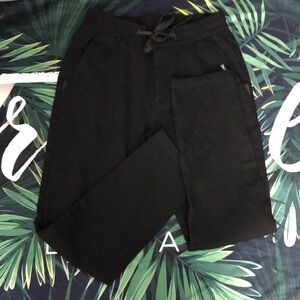 Black Cotton Joggers with Matte Finish